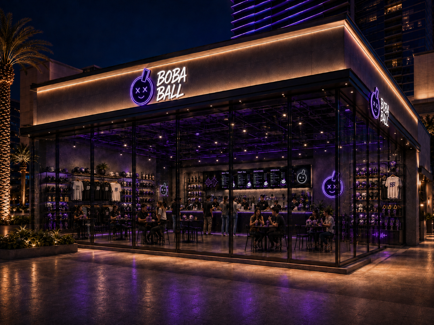 Boba Ball Retail Café exterior in Las Vegas, Nevada